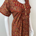 Maroon Pleated Style 100% Cotton Nightgown