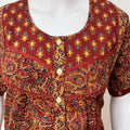 Maroon Pleated Style 100% Cotton Nightgown