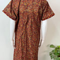 Maroon Pleated Style 100% Cotton Nightgown