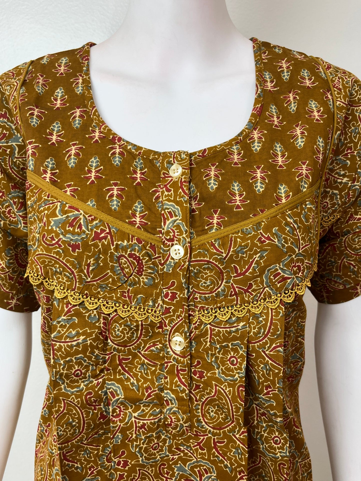 Mustard Pure Cotton Women's Nightgonw