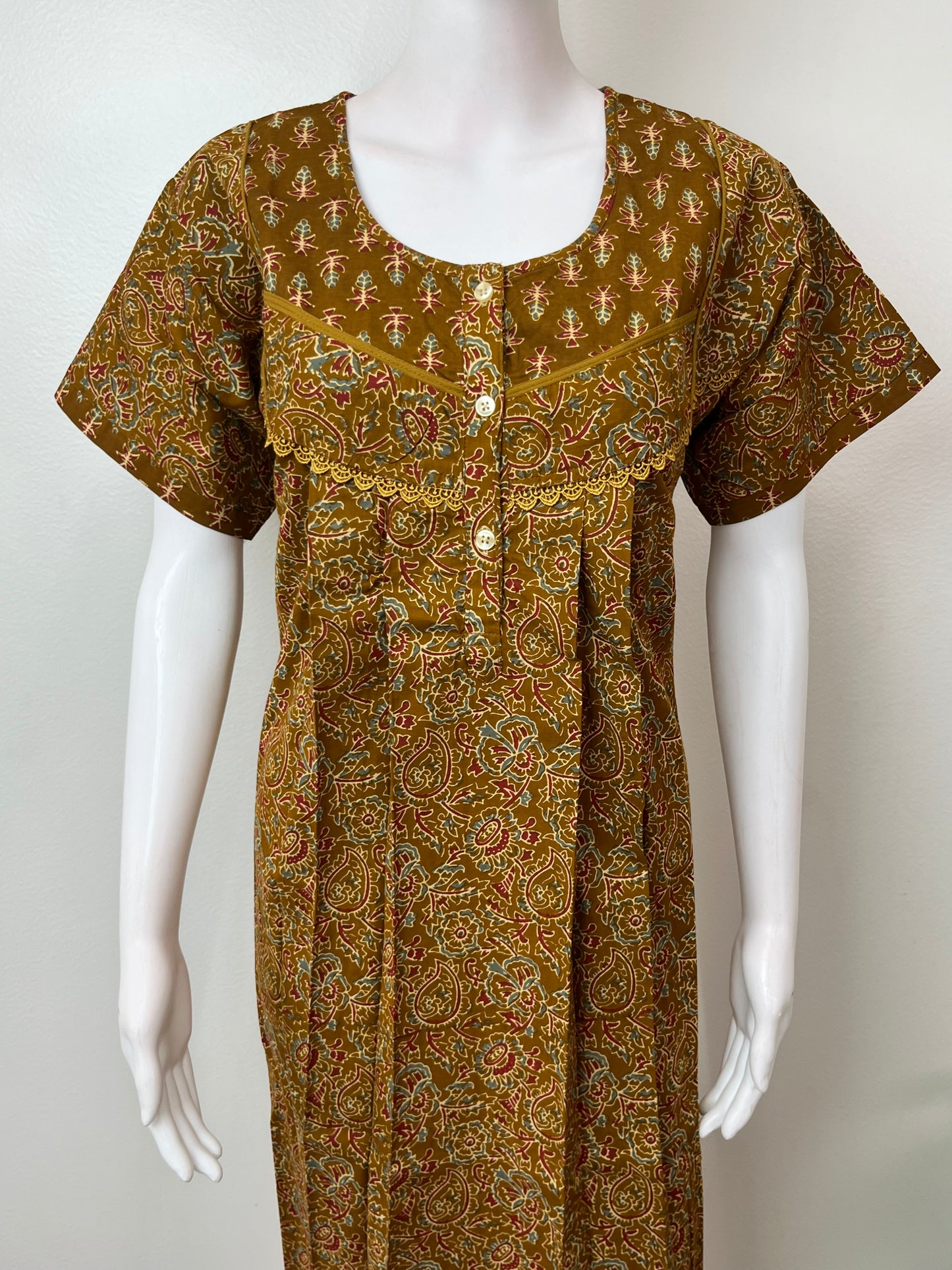 Mustard Pure Cotton Women's Nightgonw