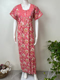Peach Double Printed 100% Cotton Nightgown