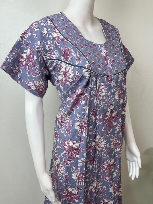 Floral Printed Pure Cotton Nightgown for Women