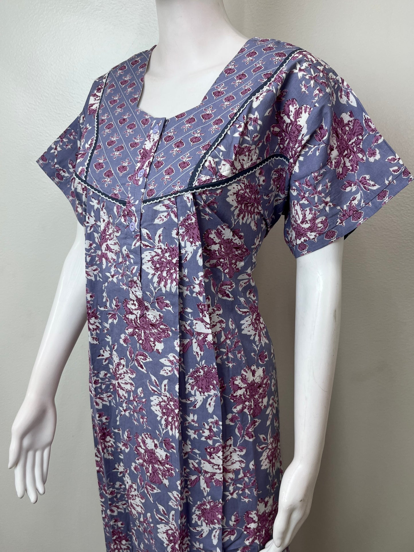 Floral Printed Pure Cotton Nightgown for Women