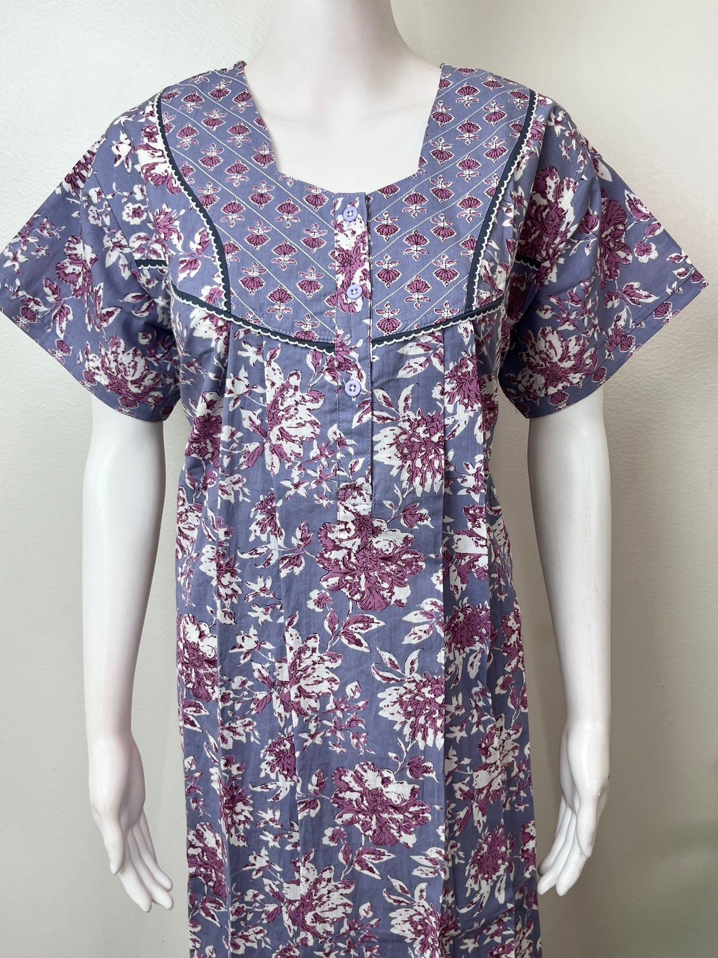 Floral Printed Pure Cotton Nightgown for Women