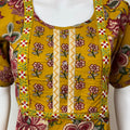 Mustard Embroidered Pure Cotton Nightgown