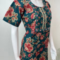 Green A-Line Style Pure Cotton Nighty