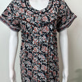 Black Pleated Style Pure Cotton Nighty