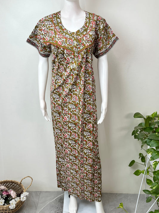 Mustard Pure Cotton Women's Nightgown