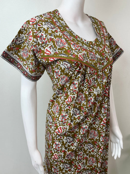 Mustard Pure Cotton Women's Nightgown