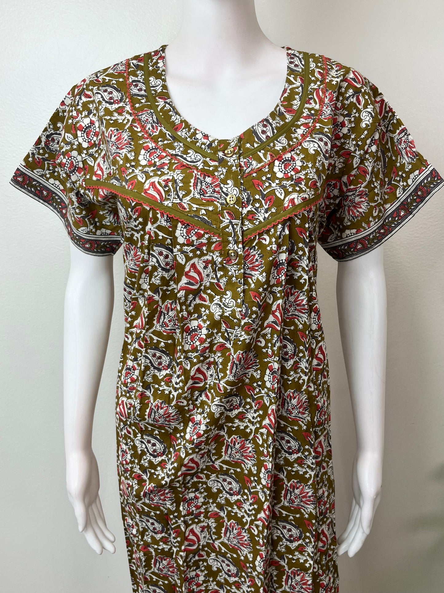 Mustard Pure Cotton Women's Nightgown