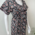 Black Pleated Style Pure Cotton Nighty
