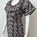 Black Pleated Style Pure Cotton Nighty