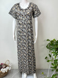 Black & Yellow Pure Cotton Nighty Elegant & Breathable