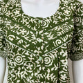 Green Pleated Style Pure Cotton Nightgown