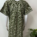 Green Pleated Style Pure Cotton Nightgown