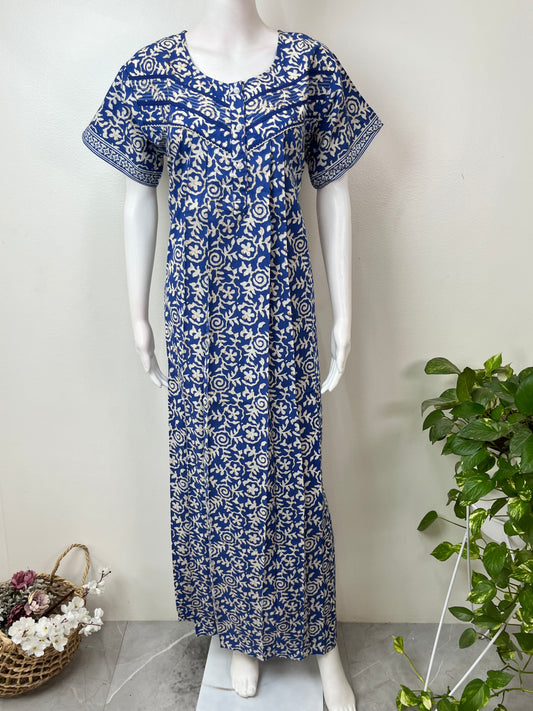 Royal Blue 100% Cotton Nighty Soft & Comfortable