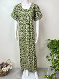 Green Pleated Style Pure Cotton Nightgown