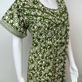 Green Pleated Style Pure Cotton Nightgown