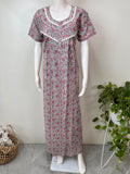 Pink & Gray Pure Cotton Nightgown