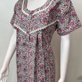 Pink & Gray Pure Cotton Nightgown