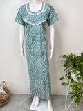 Teal Pleated Style Pure Cotton Nighty