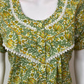 Green 100% Cotton Nightgown for Women