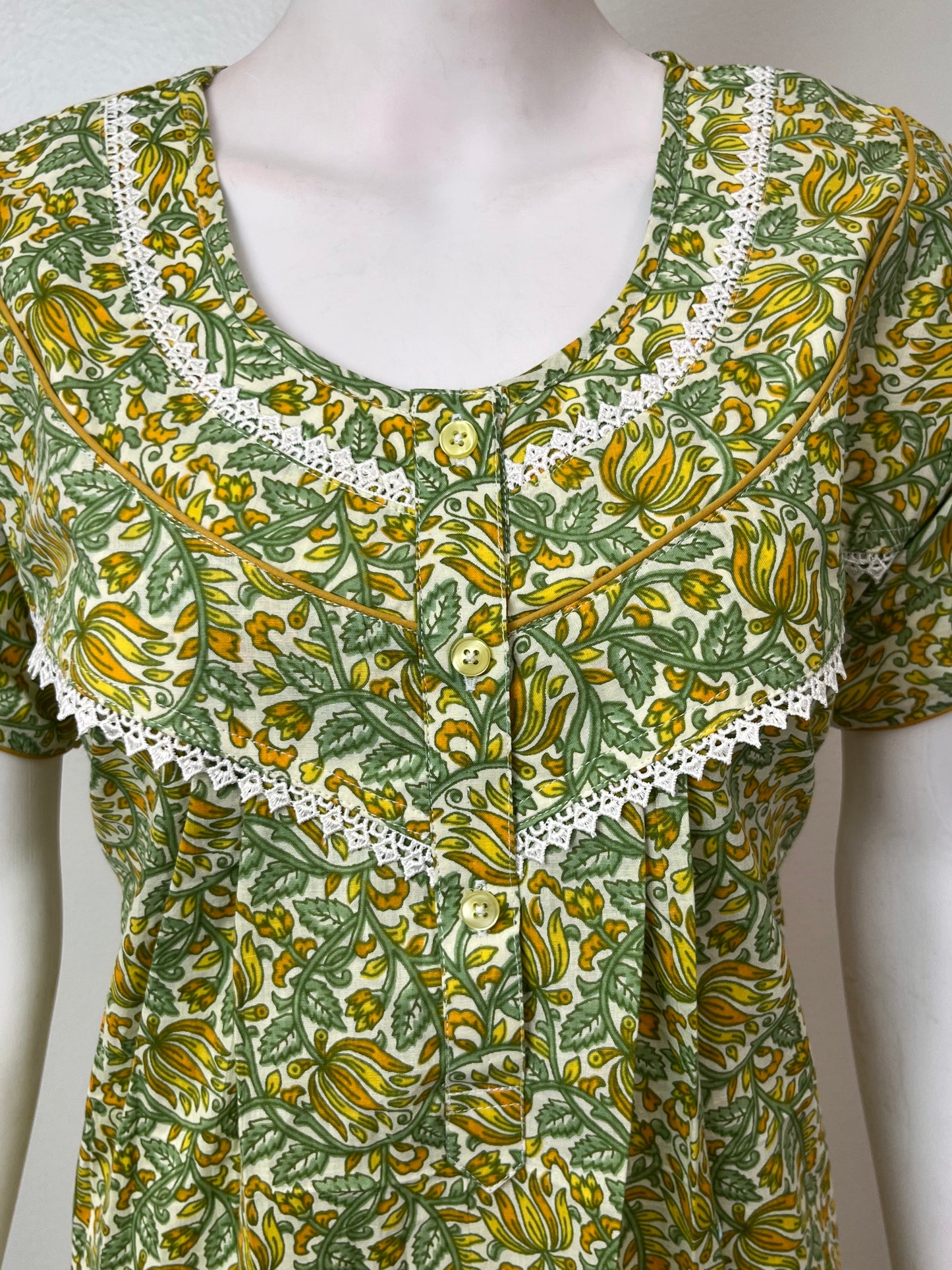 Green 100% Cotton Nightgown for Women