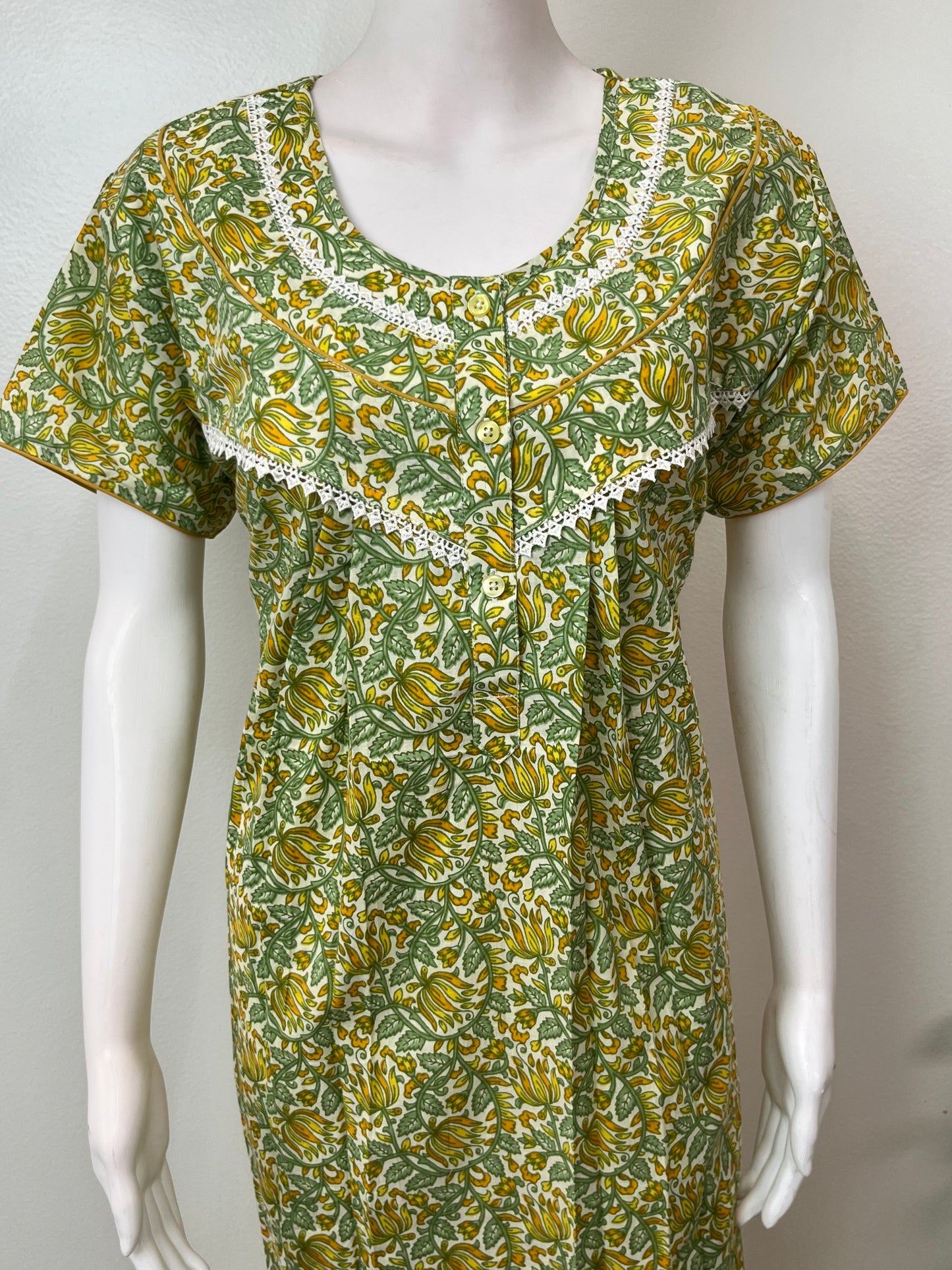 Green 100% Cotton Nightgown for Women
