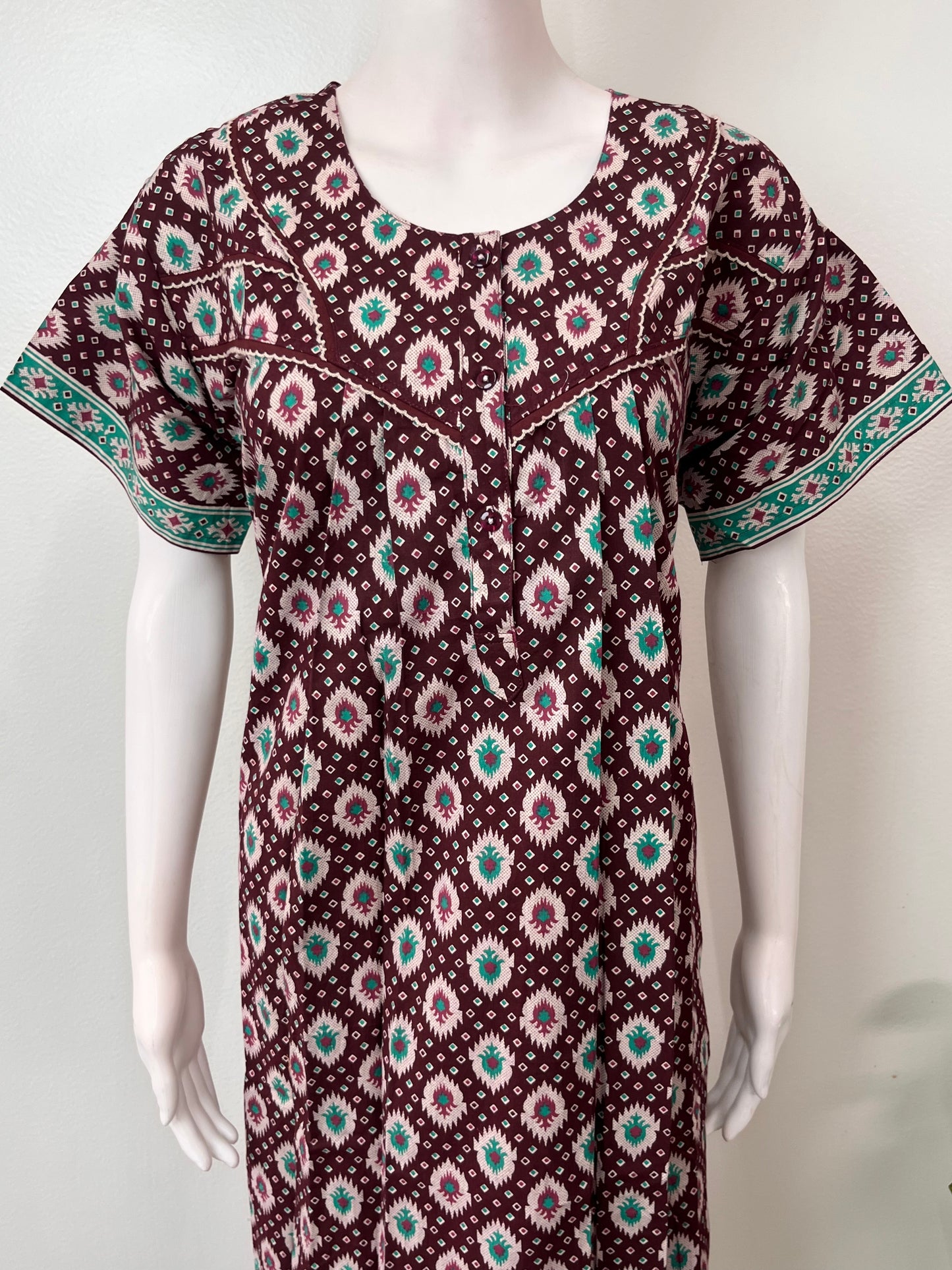 Brown Pure Cotton Nighty for Women