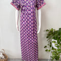 Purple Geometric Printed 100% Cotton Nightgown
