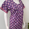 Purple Geometric Printed 100% Cotton Nightgown