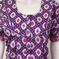 Purple Geometric Printed 100% Cotton Nightgown
