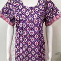 Purple Geometric Printed 100% Cotton Nightgown