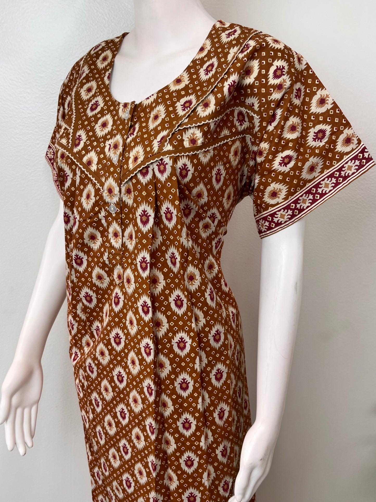 Coffee Pure Cotton Nightgown for Women