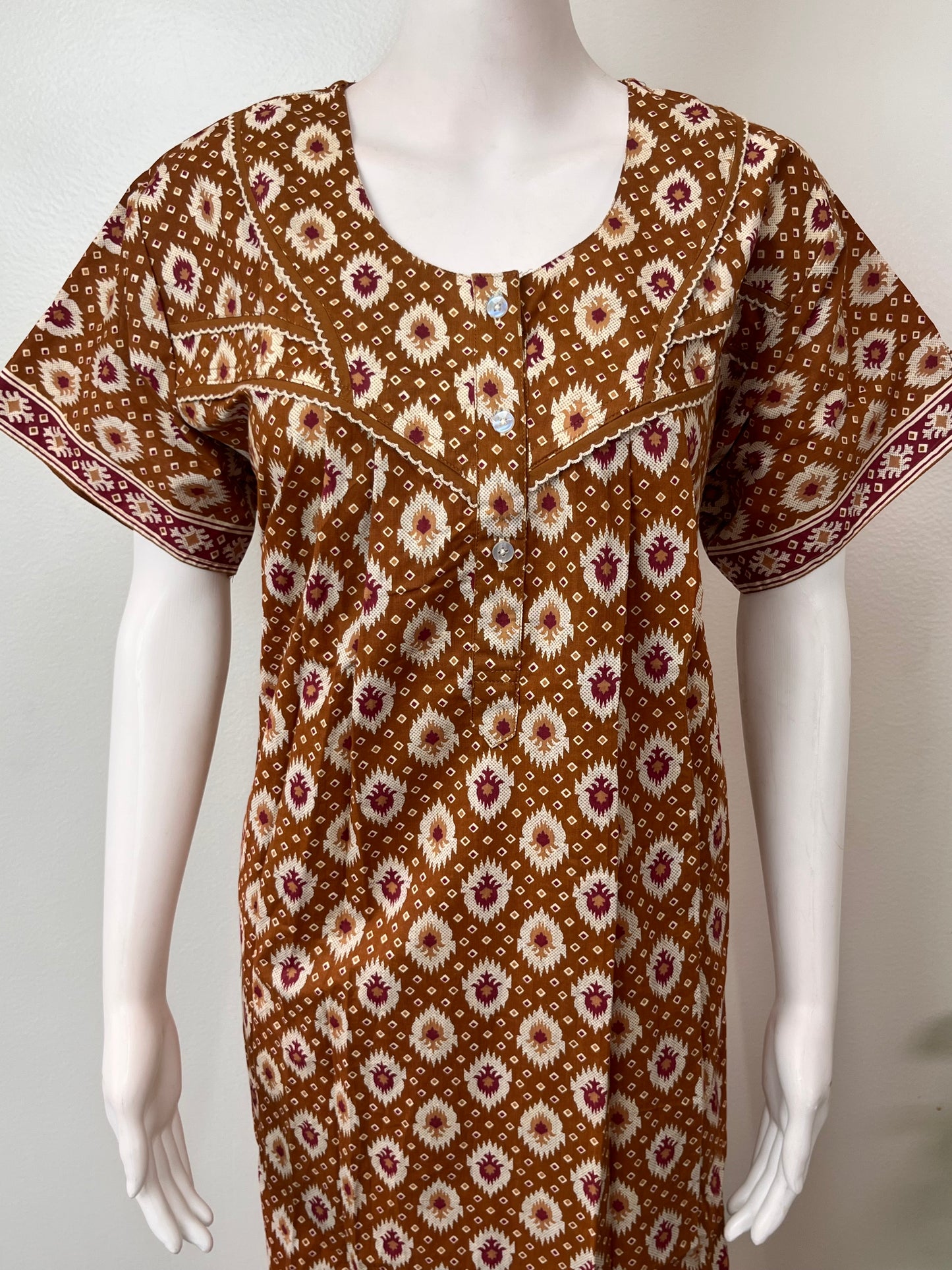 Coffee Pure Cotton Nightgown for Women