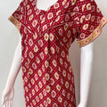 Red Digital Print Pure Cotton Nighty