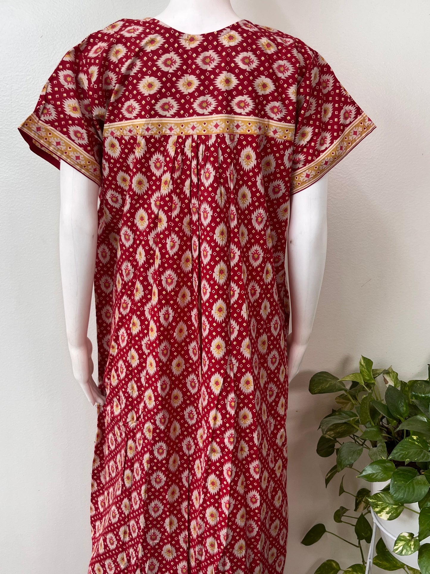 Red Digital Print Pure Cotton Nighty