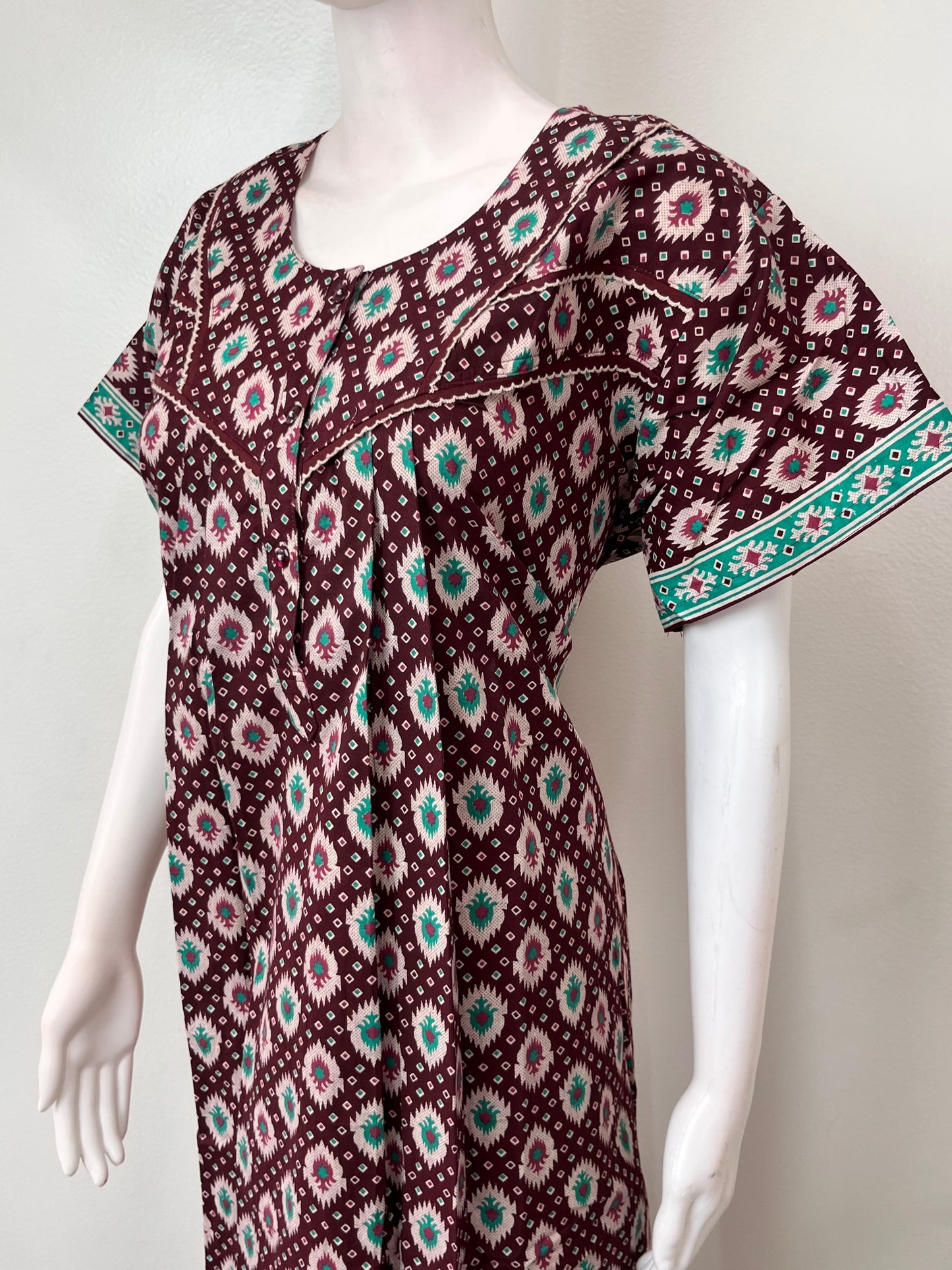 Brown Pure Cotton Nighty for Women