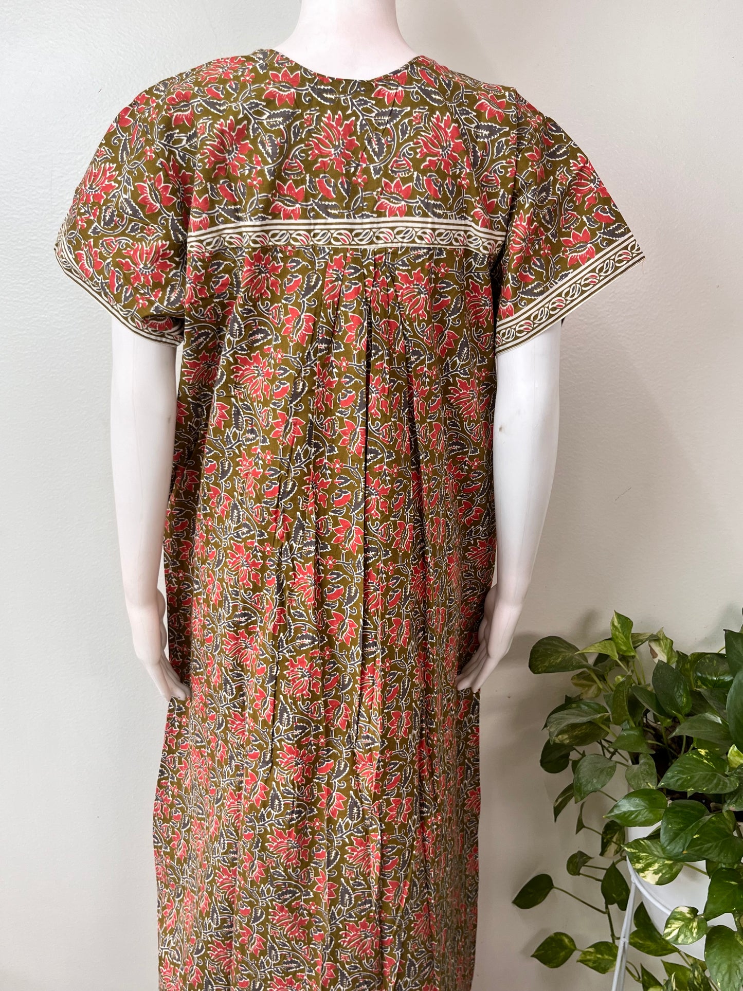 Bottle Green Pure Cotton Nightgown for Women