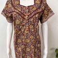 Maroon 100% Cotton Nightgown for Women