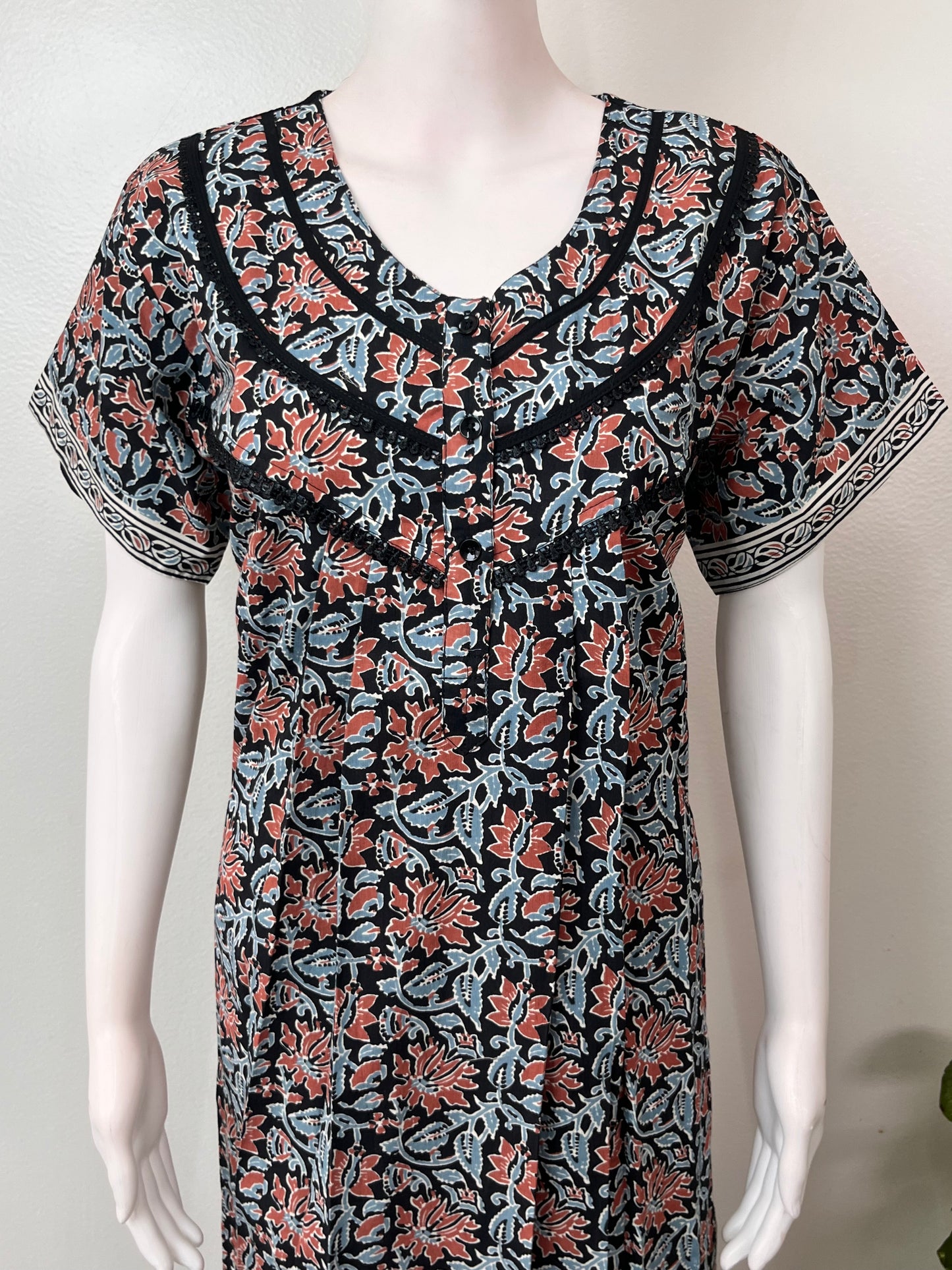 Black Elegant & Comfortable 100% Cotton Nighty