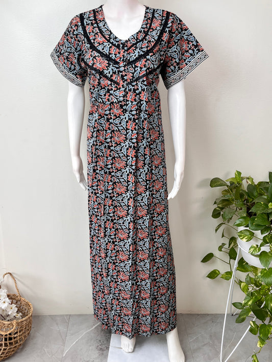 Black Elegant & Comfortable 100% Cotton Nighty