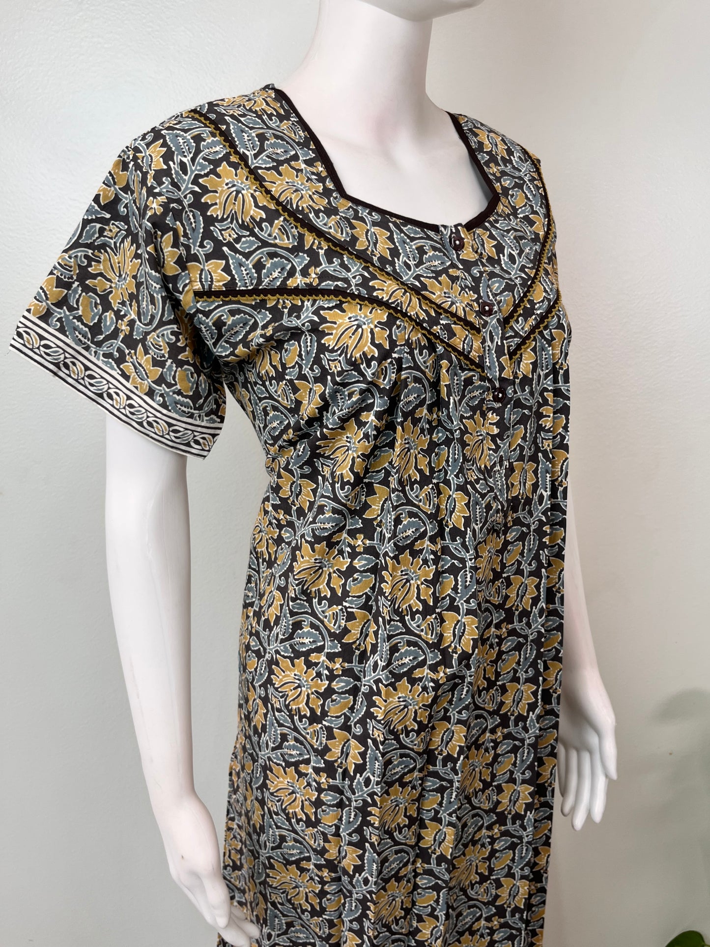 Floral Printed Pure Cotton Nighty for Women