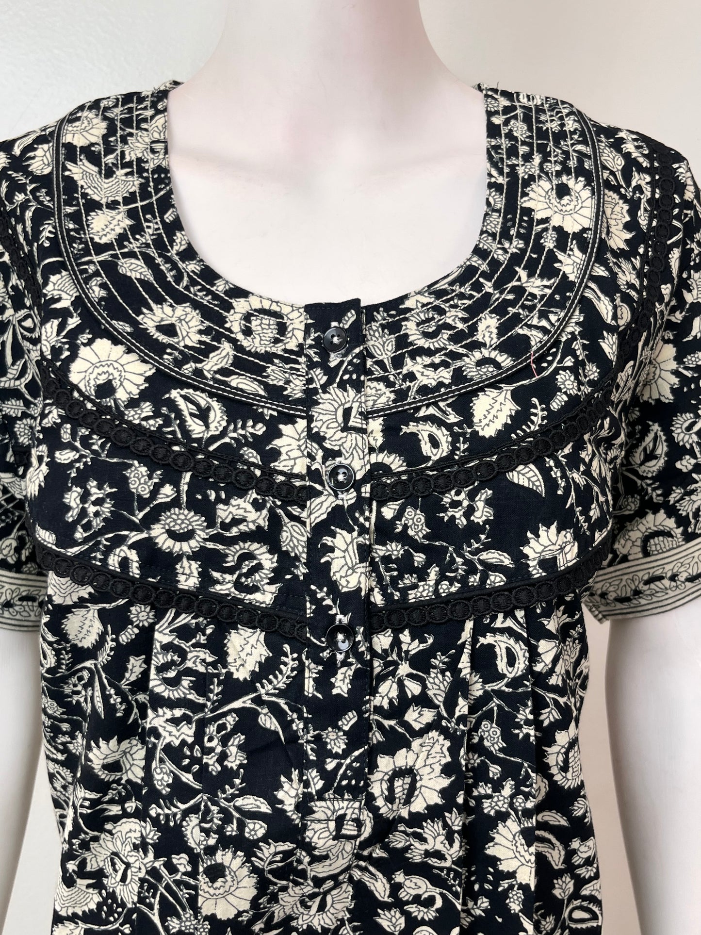 Black Pure Cotton Nighty Elegant & Comfortable