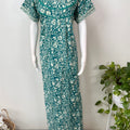 Sea Green Pleated Style 100% Cotton Nighty