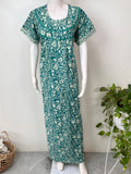 Sea Green Pleated Style 100% Cotton Nighty
