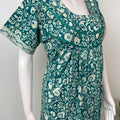 Sea Green Pleated Style 100% Cotton Nighty