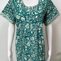 Sea Green Pleated Style 100% Cotton Nighty