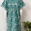 Sea Green Pleated Style 100% Cotton Nighty
